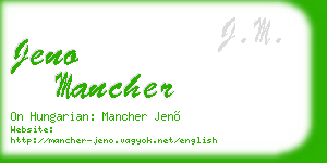 jeno mancher business card